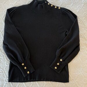 Ralph Lauren Black sweater with Gold Buttons. Plus 1-2x